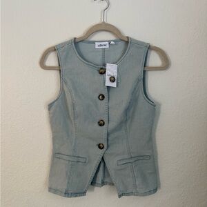 NWT Light Denim Buttoned Top